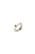 Elysian Minimalist Ring with a silver band and a gold inlay.