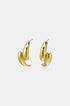 Gold irregular hoop earrings with a polished finish.