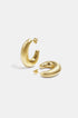Aurelia Hoop Earrings: a pair of textured gold hoop earrings on a white background.