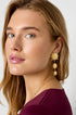 Gold-tone dangle earrings with three sun motifs of decreasing size.