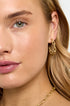 Gold Astra Hoop Earrings with a textured chain link design.