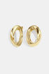 Gold-toned Aurelia Circle Stud Earrings with a twisted, oval shape.