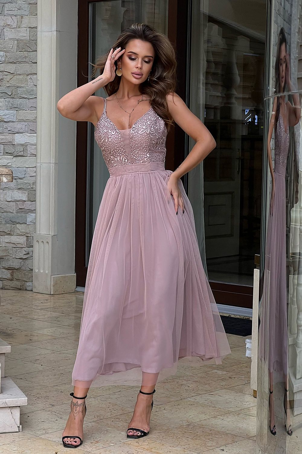  Long dress model 188217 Bicotone 