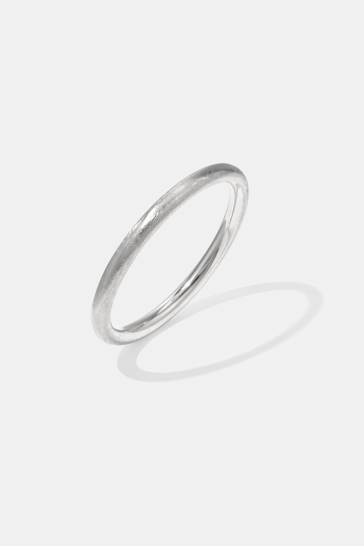 Silver Elara Bangle Bracelet with a brushed finish and 10 mm width.