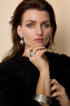 Celestial Star Drop Earrings with pearl ring and stacked bracelets