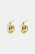 Pair of matte gold Elysian Link Earrings with a textured finish and post backing.