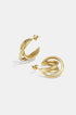 Gold Astra hoop earrings with a twisted, layered design.