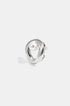 Adjustable gold-toned stainless steel ring with a pearl accent, featuring a circular design.